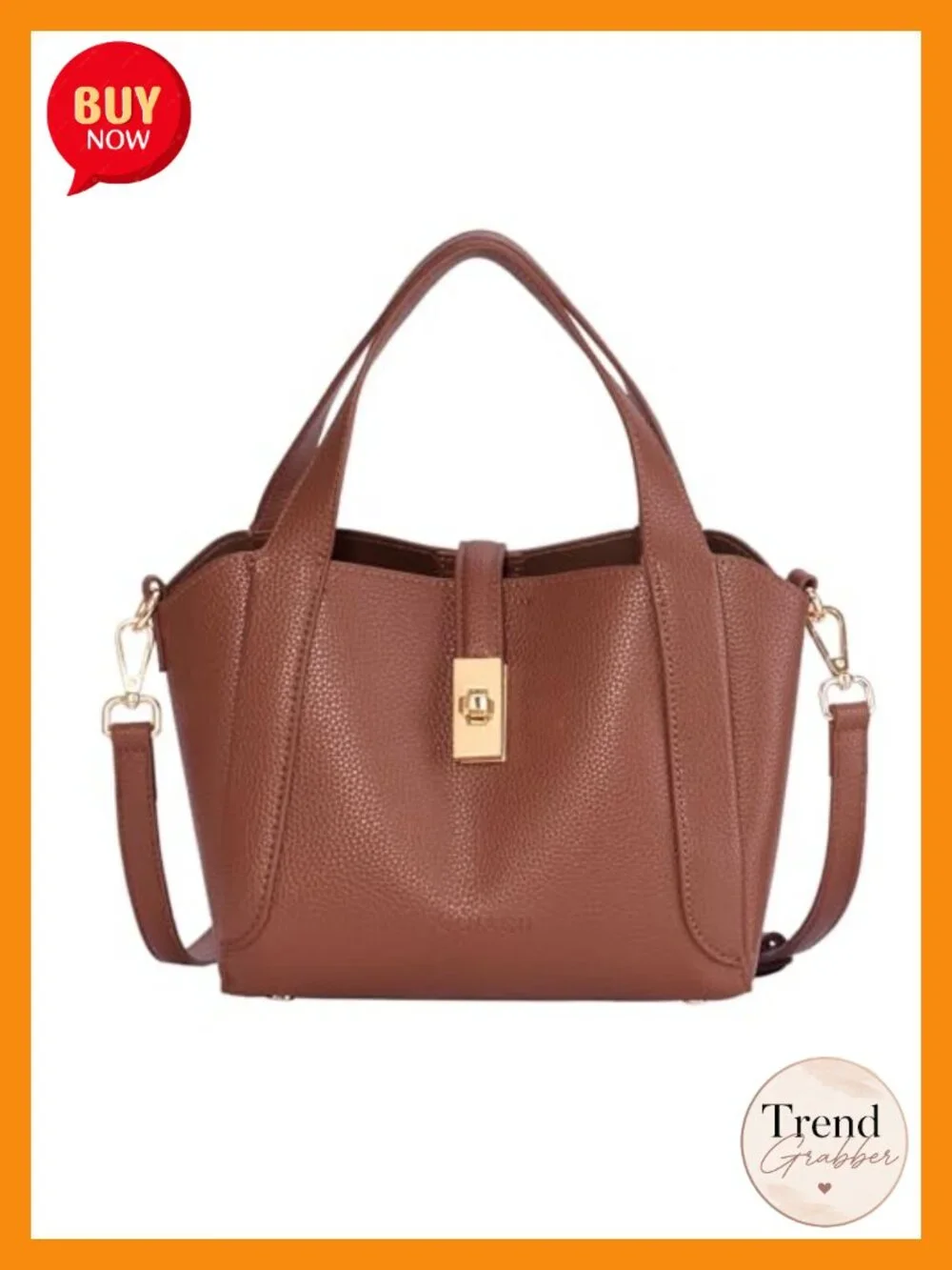 Women's Faux Leather Top Handle Satchel Crossbody Bag with Detachable Strap